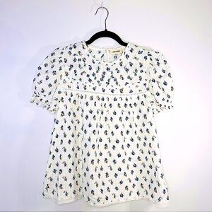 Zadig and Voltaire Floral Lace Peasant Prairie Top Sz XS